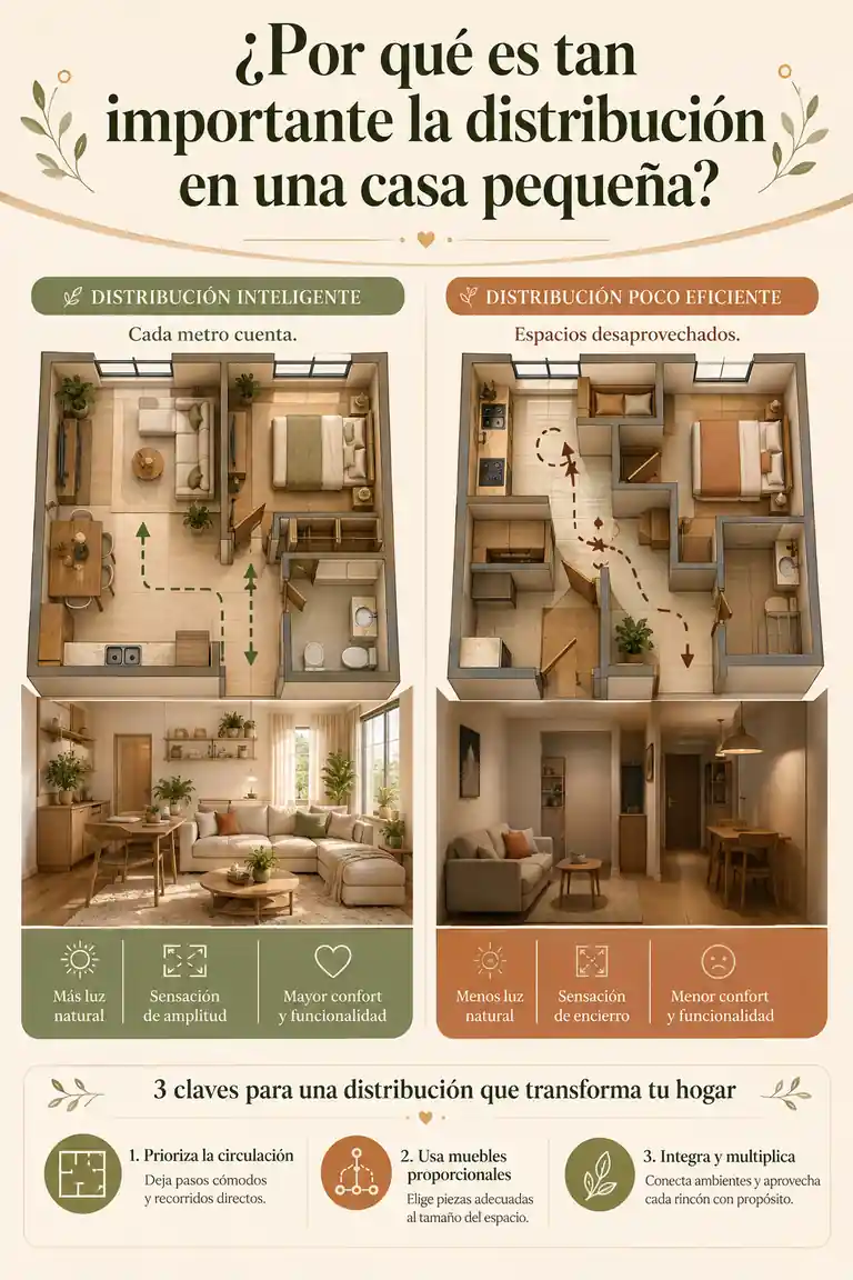 ¿Por qué es tan importante la distribución en una casa pequeña?