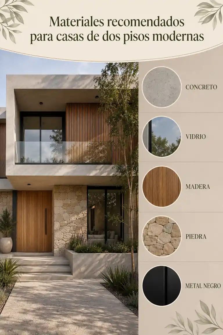 Materiales recomendados para casas de dos pisos modernas