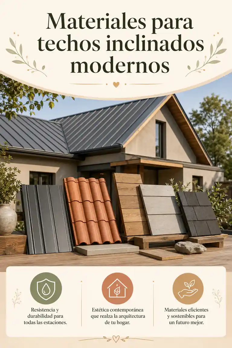 Materiales para techos inclinados modernos
