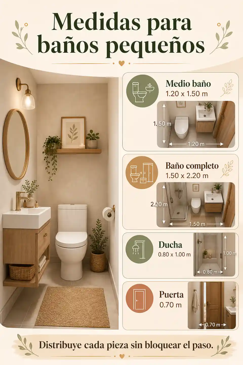 Medidas para baños pequeños
