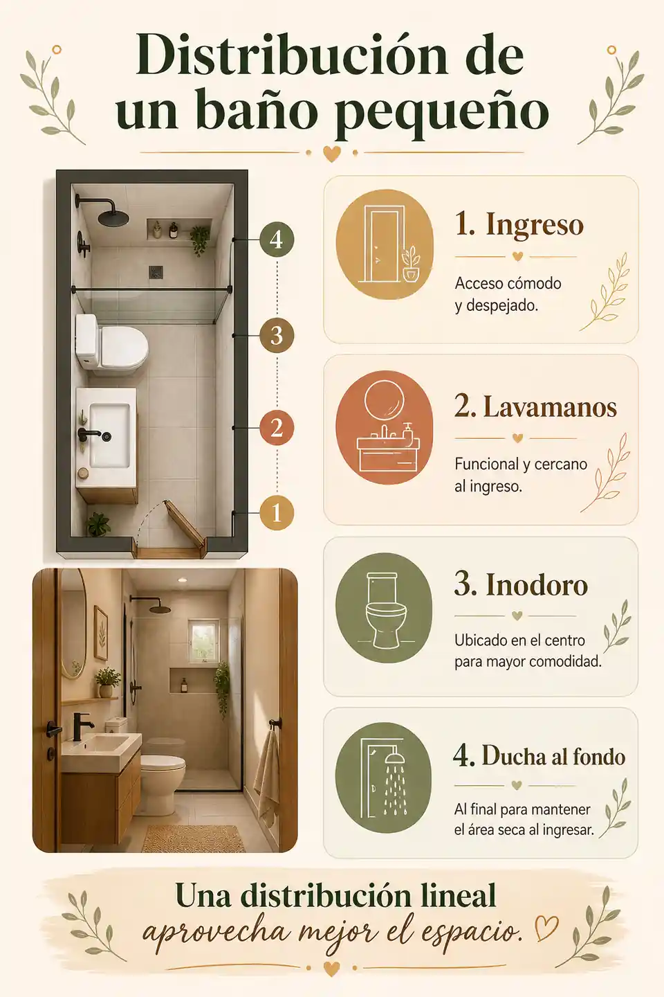 Distribución recomendada para baño pequeño
