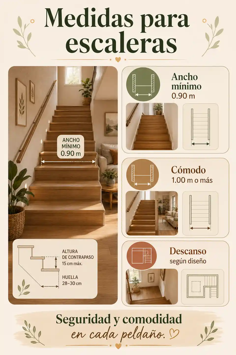 Medidas para escaleras en casas pequeñas