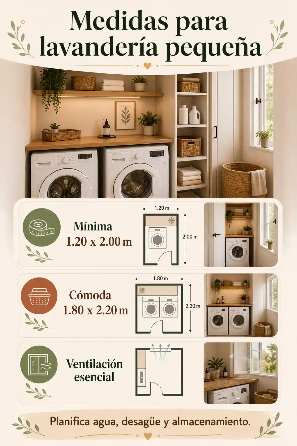 Medidas para lavandería pequeña
