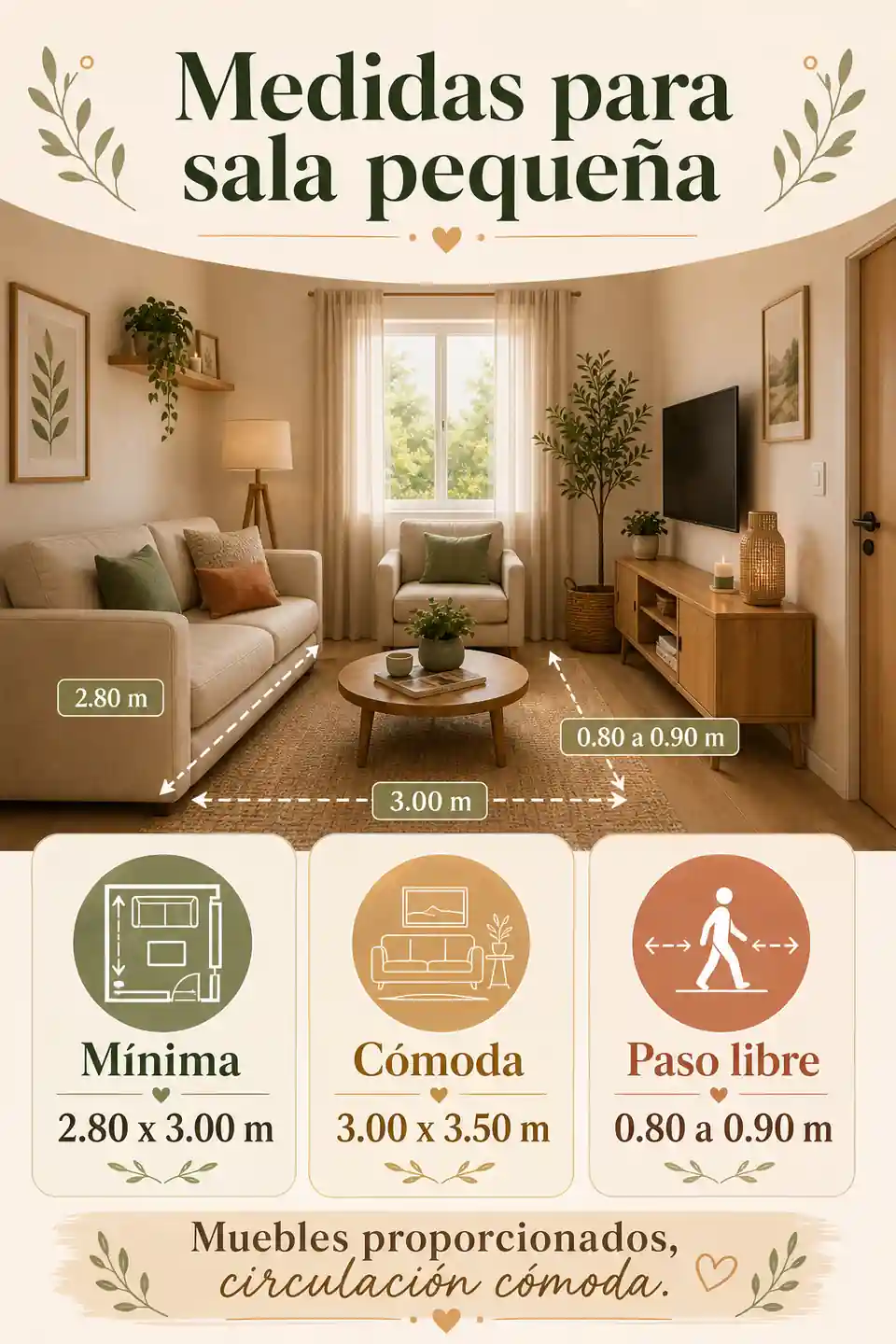 Medidas para sala pequeña