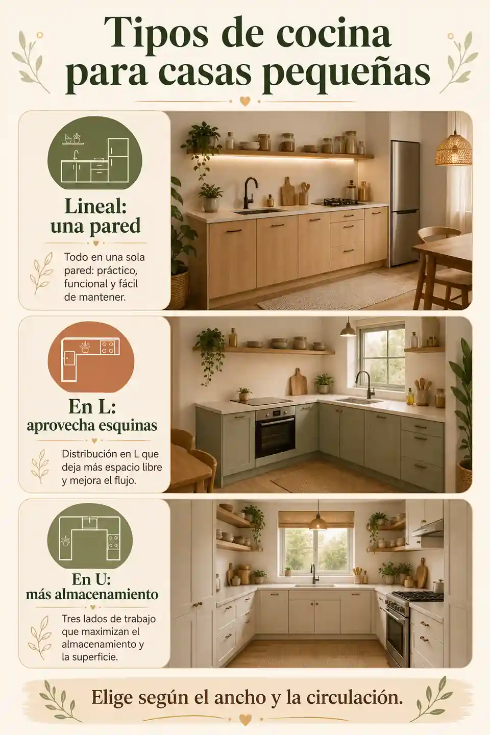 Tipos de cocina para casas pequeñas