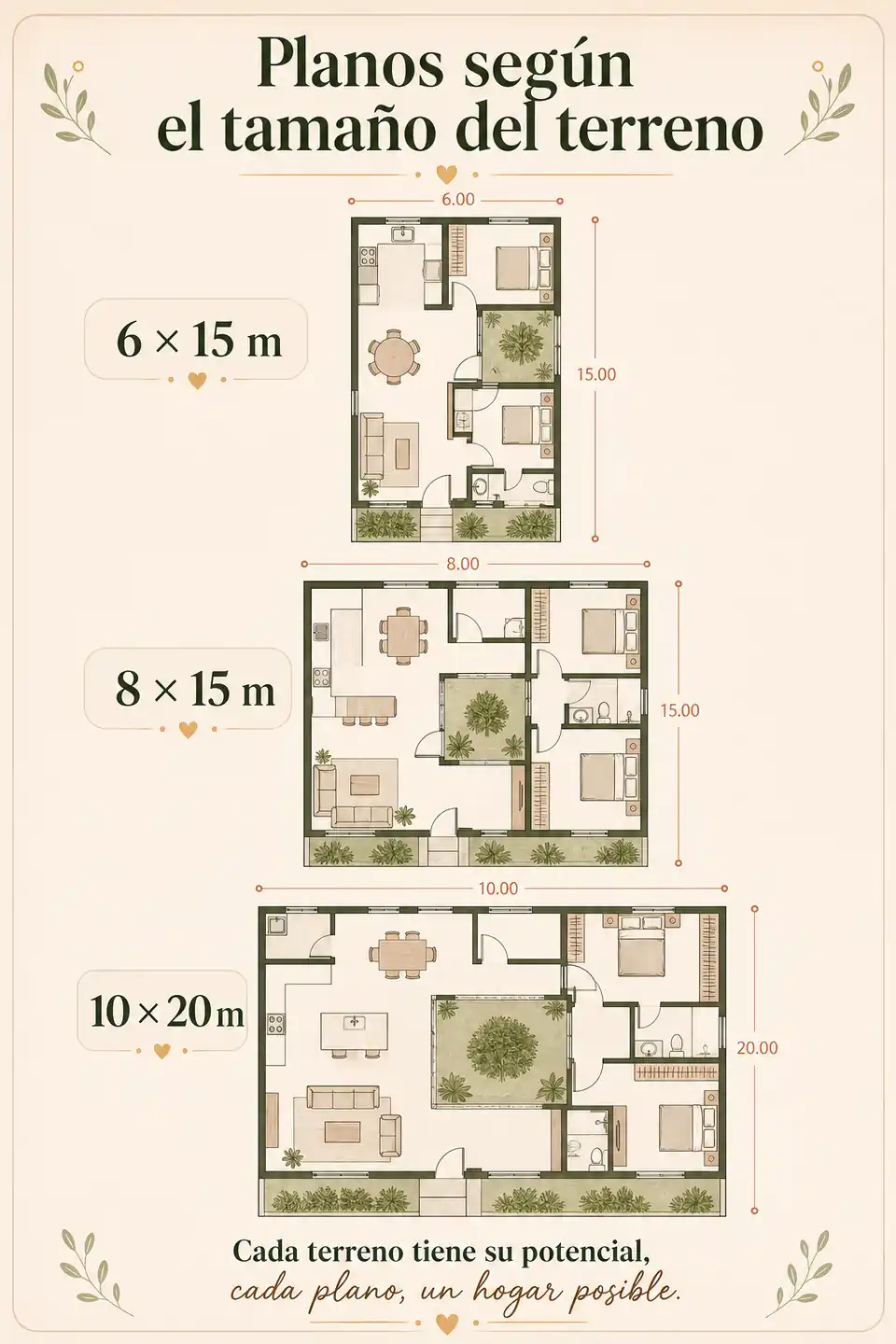 Planos según el tamaño del terreno