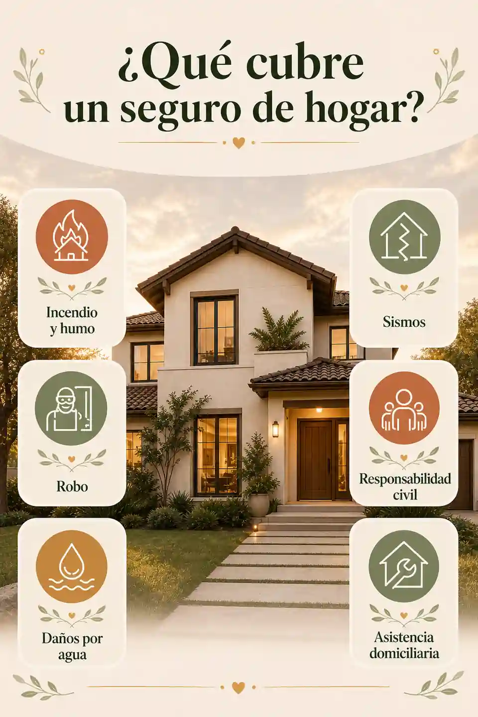 Infografía sobre las coberturas de un seguro de hogar