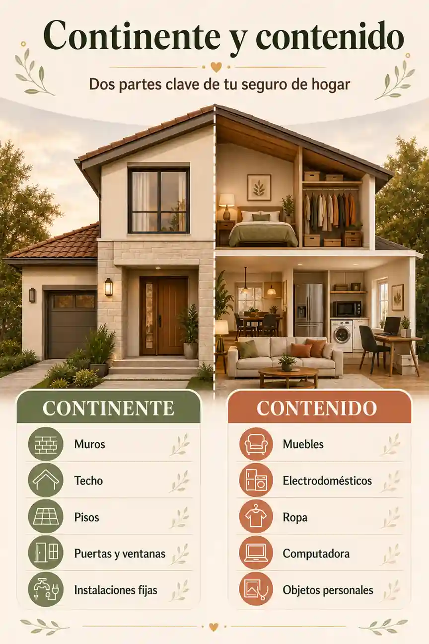 Diferencia entre continente y contenido en un seguro de hogar