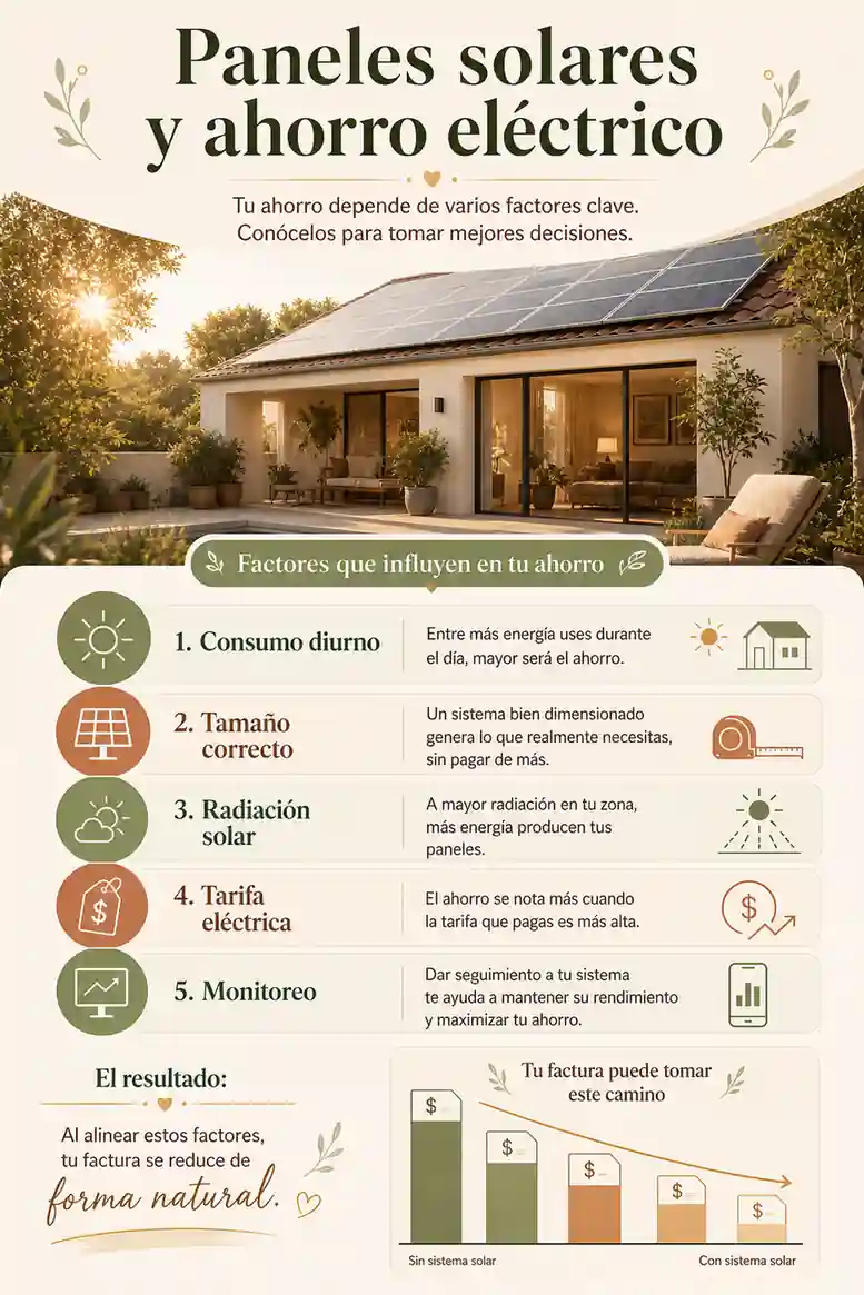 Paneles solares y ahorro eléctrico