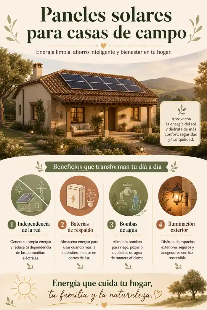 Paneles solares para casas de campo