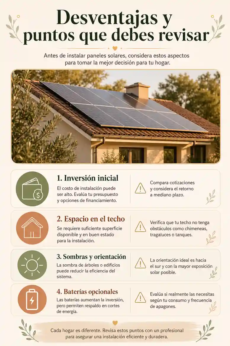 Desventajas y puntos que debes revisar