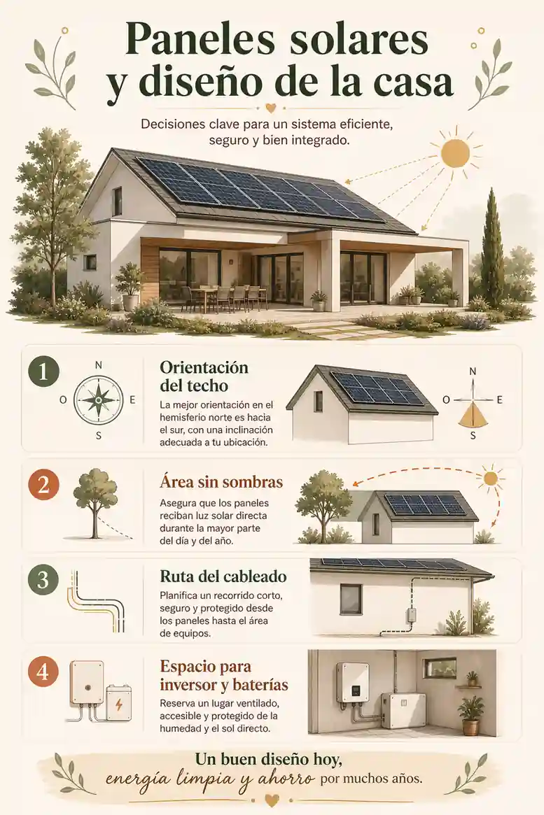 Paneles solares y diseño de la casa