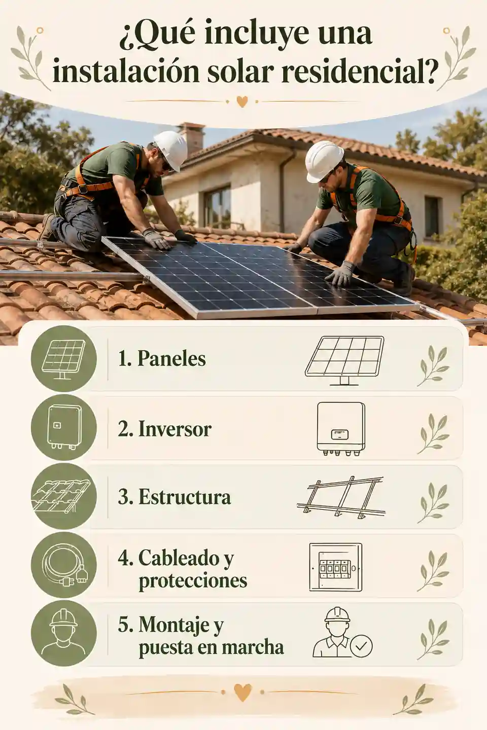 ¿Qué incluye una instalación solar residencial?