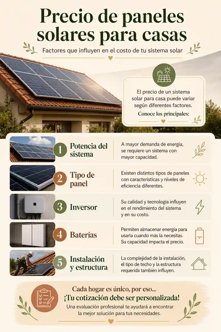 Precio de paneles solares para casas
