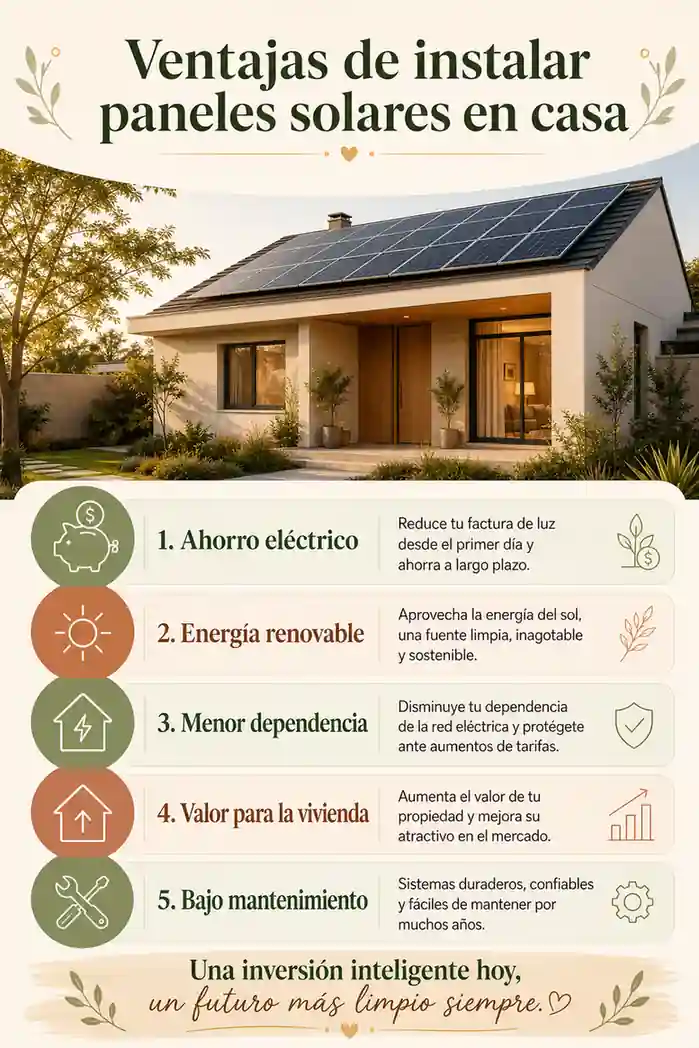 Ventajas de instalar paneles solares en casa