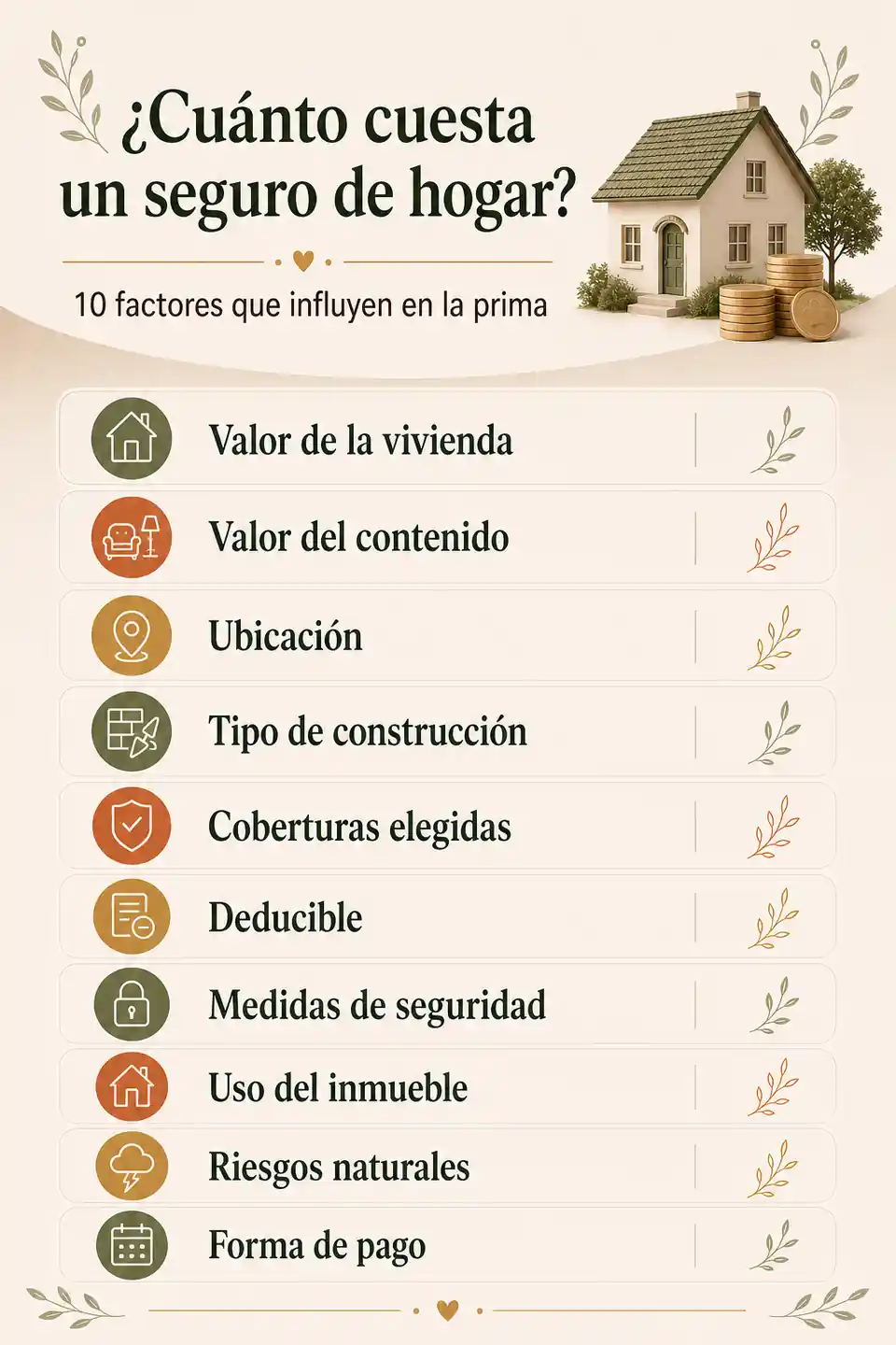 Factores que influyen en el costo de un seguro de hogar