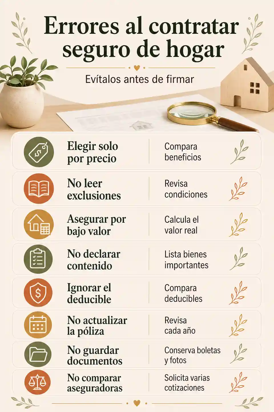 Errores frecuentes al contratar un seguro de hogar
