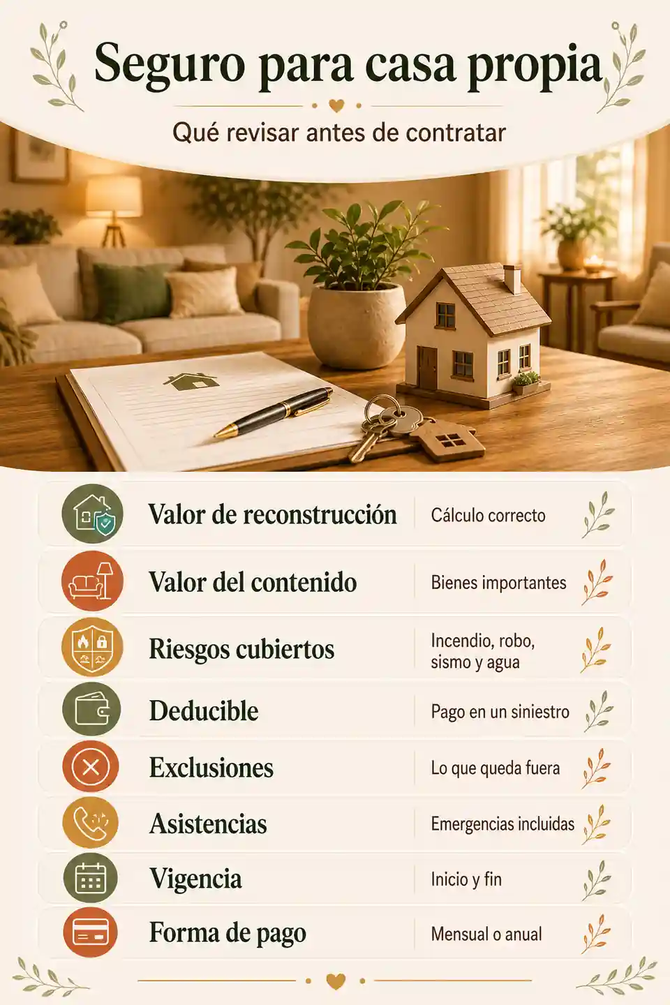 Puntos que se deben revisar al asegurar una casa propia