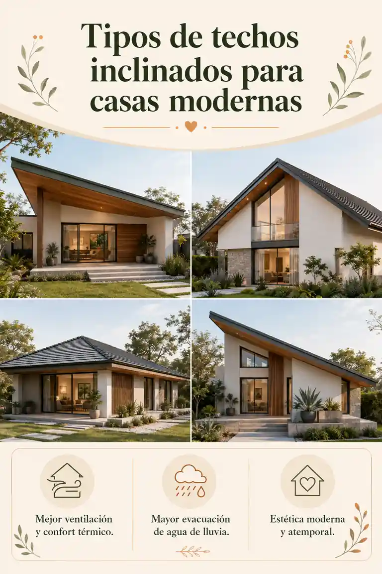 Tipos de techos inclinados para casas modernas