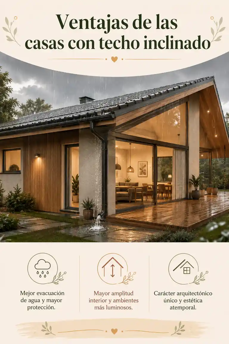 Ventajas de las casas con techo inclinado